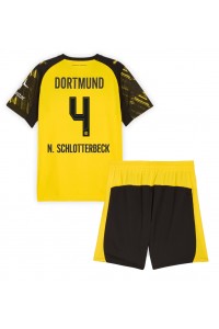 Borussia Dortmund Nico Schlotterbeck #4 Jalkapallovaatteet Lasten Kotipeliasu 2025-26 Lyhythihainen (+ Lyhyet housut)